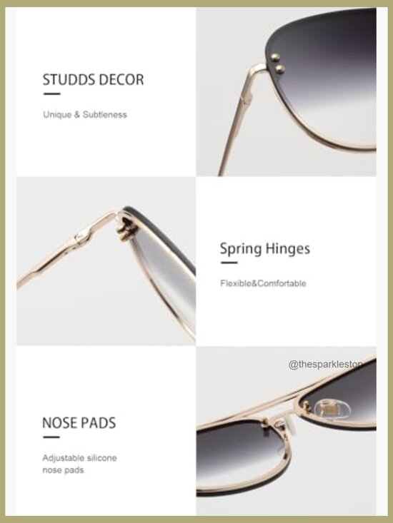 Oversized Aviator Sunglasses, UV400 Protection, Memory Stainless Steel Frame main image 7